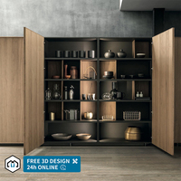 Armoires de cuisine modulaires en bois haut de gamme personnalisées par George Group avec finition stratifiée, design moderne, résine de marbre de qualité E0/E1