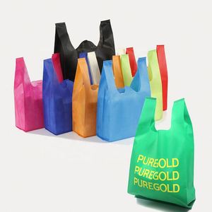 BSCI nhà máy chấp nhận tùy biến vest T-Shirt D cắt không <span class=keywords><strong>wove</strong></span> tái sử dụng hàng tạp hóa Tote Túi rPet TNT không dệt mua sắm túi - Product Image 2