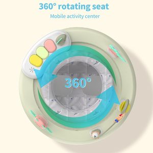 Siège <span class=keywords><strong>pivotant</strong></span> réglable à 5 hauteurs à 360 ° marchette pour bébé musique jouets détachables rebond repose-pieds centre d'activité pour 6-18 mois pour garçons - Product Image 2