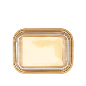 Vassoio di servizio di bambù con copertura di vetro trasparente burro piatti tagliere coperchio trasparente per il cibo che serve - Product Image 3