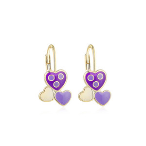 Las nuevas colecciones de la joyería de <span class=keywords><strong>plata</strong></span> 925 de la joyería de corazón de esmalte <span class=keywords><strong>pendientes</strong></span> de aro bebé - Product Image 2