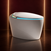 WC intelligent automatique moderne avec bidet électrique, en céramique monobloc, télécommande, siège chauffant, fonction lavage féminin, siphon en P/S