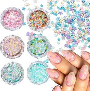 Confettis étoiles, paillettes holographiques en forme de pentagramme, formes personnalisées disponibles, pour ongles, résine époxy, fabrication de bijoux, artisanat DIY - Product Image 3