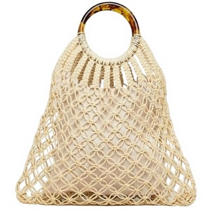 Cheap Rate 2026 Model Woven Straw Handbag Crochet <b>Net</b> Carry <b>Bag</b> Tortoise Handle Shoulder Purse for Beach Travel - Product Image 1