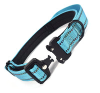 Collier pour chien en cuir durable 2025, couleur unie, avec doublure en néoprène souple, idéal pour l'entraînement et la randonnée
