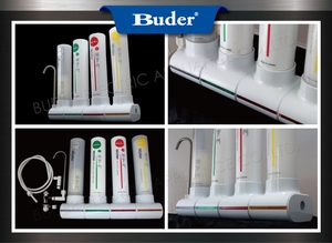 Système de purification d'eau par ultrafiltration manuel 4 étapes pour comptoir «Taiwan Buder» 50 GPD, filtre à fibres creuses, durée de vie du filtre de 18 mois - Product Image 3