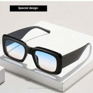 Gafas de Sol de Moda al por Mayor, Vintage, Azules y Negras, de Pierna Ancha, con Protección UV400, Pequeñas y Cuadradas, para Mujer, 2021 - Product Image 5