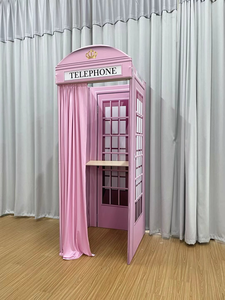 Beige Telefonzellen Retro Hochzeits dekoration Geburtstags feier Fotografie Requisiten - Product Image 4