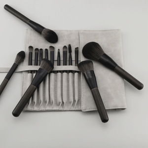 Ensemble de 14 pinceaux de maquillage multi-surfaces, poils synthétiques, manche en bois, écologiques, pinceaux cosmétiques de luxe pour poudre et fard à paupières - Product Image 4