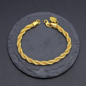 Bracelet plaqué or 24 carats Jxx, bijoux tendance pour femmes, chaîne torsadée ornée de zircons, best-seller - Product Image 5