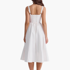 Robes Midi Personnalisées pour Fêtes Adolescentes, Robes Sexy à Décolleté Plongeant avec Corset, Robes Blanches Révélant la Poitrine - Product Image 2