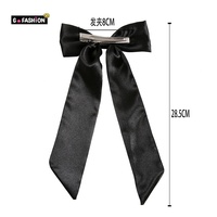 Barrettes à cheveux en ruban de satin à longue queue avec nœuds pour femmes et filles, accessoires pour fêtes et mariages, grandes barrettes à nœuds