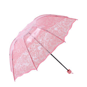 <span class=keywords><strong>Parapluie</strong></span> pliant en dentelle de style coréen, super épais, écologique, transparent, imprimé cœur d'amour, <span class=keywords><strong>parapluie</strong></span> transparent tendance - Product Image 1
