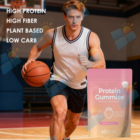 SUNI OEM Marque privée Gummies protéinés au collagène pour adultes, vitamines, protéines, gummies à haute teneur en protéines pour le gain musculaire, gummies protéinés, complément végétalien