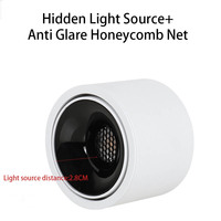 Downlight anti-éblouissement à montage en surface de haute qualité 7W 10W plafonnier LED en aluminium projecteurs COB pour salon