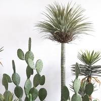 Grand Cactus Artificiel 108-204cm en PE, Plante du Désert Artificielle à Tiges Multiples et Base Ronde, Respectueuse de l'Environnement