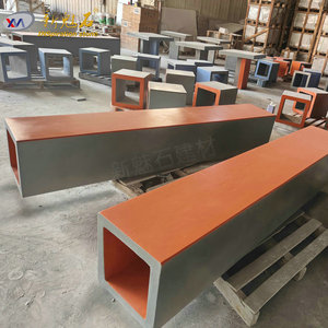 Nuevos Materiales de Construcción de Piedra, Banco de Hormigón Artístico Triangular Naranja, Muebles de Jardín para Exteriores EHPC - Product Image 3