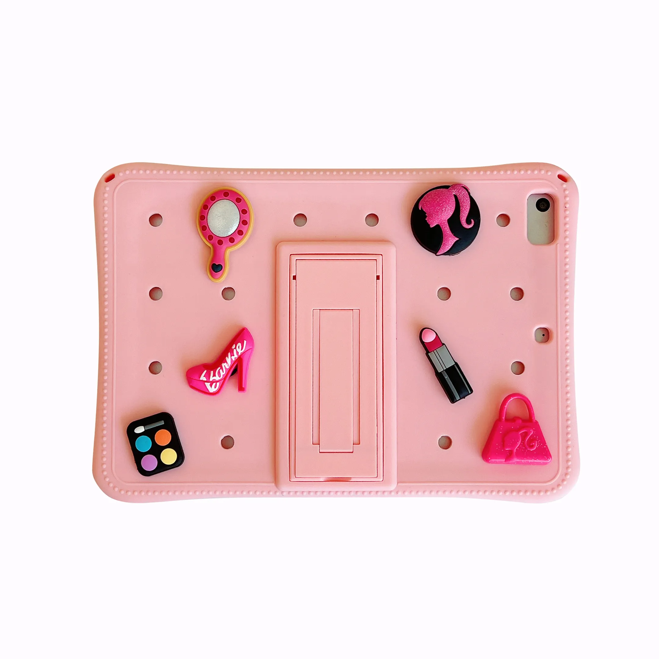 Customize Cute 3D Silicone Protector Cover For iPad With Holes DIY Personalized Case With Charms