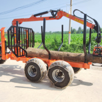 Remorque agricole avec grue de chargement de bois hydraulique PTO, livraison gratuite, à vendre