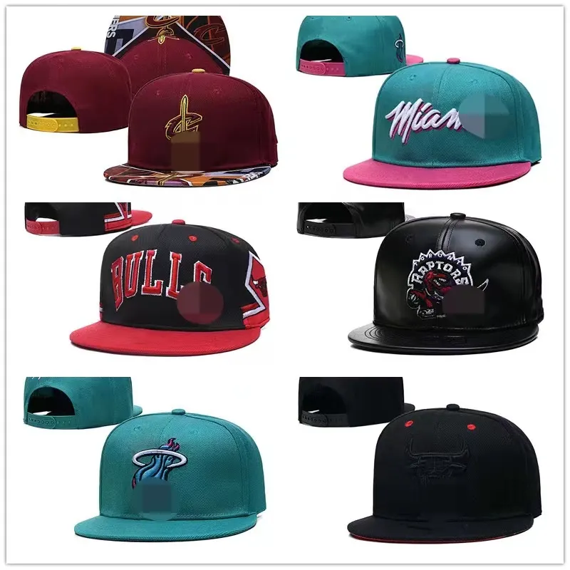 En stock nuevo personalizado 3D bordado equipo sombreros unisex fútbol americano baloncesto béisbol hip-hop gorras SnapBack