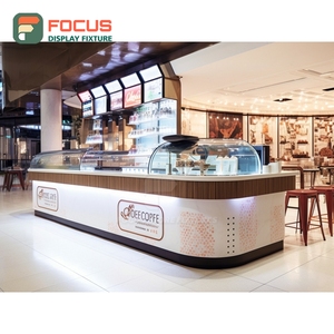 Vitrina Comercial para Café, Panel de Vidrio Alto, Exhibidor de Granos de Café, Vitrina para Cafetería en Color Nogal - Product Image 6