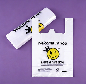 ถุงพลาสติกแบบเสื้อยืด ทนทานต่อการเจาะรู ทนทานต่อการรั่วซึม เสริมความแข็งแรงด้วย LDPE สำหรับใส่เครื่องมือช่าง ถุงพลาสติกสำหรับช้อปปิ้ง - Product Image 1