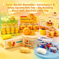 Offre Spéciale : Jouets Squishy Croustillants Remplis de Briques, Sonore ASMR, Jouet Anti-Stress à Presser, Balle en Briques Faite Main (Beurre, Cacahuète, Fromage, Fruit)