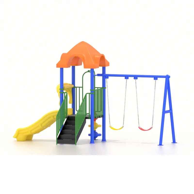 Happy Color Kindergarten Children Play House Set Plastic Outdoor Playground Equipment with Slide for Kids 5-10 Kids 1 Years