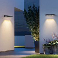 Lampe murale solaire extérieure étanche à LED blanc chaud en acier inoxydable IP65, auto-adhésive, dimmable, en polycarbonate, pour jardin