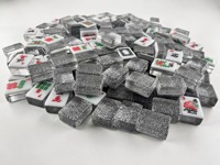 Jeu de Mahjong Américain Automatique en Acrylique Argenté Scintillant, Base Noire de Luxe, Tuiles Argentées Étincelantes, Ensemble de Jeu Portable