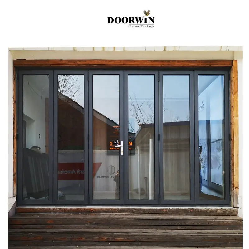 High Quality Low Price US Standards Thermal Break Aluminum Bi Fold Exterior Glass Bifold Folding Accordion Doors