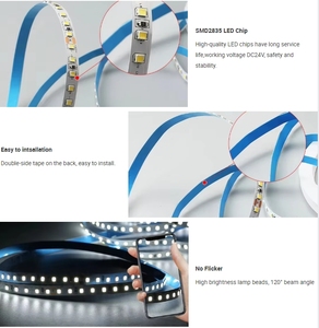 Độ sáng cao LED Strip SMD 2835 <span class=keywords><strong>24V</strong></span> 60LEDs/M LED dải ánh sáng cho ánh sáng bằng gỗ - Product Image 5