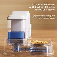 Fontaine à eau automatique et distributeur de nourriture pour animaux de compagnie, grande capacité, séparation sec-humide, station de distribution par gravité pour chats et chiens