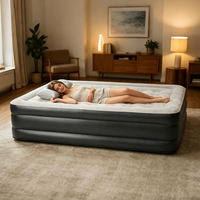 Lit Gonflable Design Moderne avec Pompe Électrique Intégrée en PVC, Meuble Maison Pliable pour Chambre et Salon, Taille Moyenne