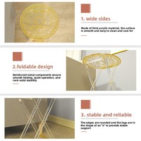 Acryl Maßgefertigter Klappbarer Beweglicher Couchtisch Modernes Einfaches Gold-Design Umweltfreundlich Langlebig für Schlafzimmer/Wohnzimmer/Büro