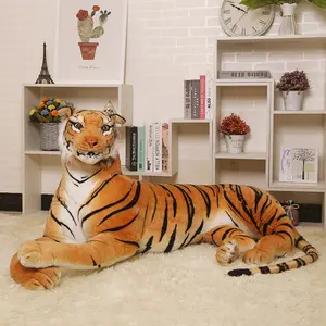 Giant Size 50-110CM Big Tiger Plush Toys Super Soft Wild Animals Simulation White Tiger Jaguar Doll Children Kids Birthday