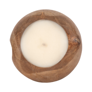 Ciotola per Candela Profumata in Legno di Teak, Piccola Candela Decorativa a Colonna per Esposizione Domestica - Product Image 4