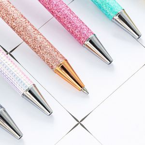 Full Cover Glitter Sequins Click Metal <b>Ballpoint</b> <b>Pen</b>, Bling Shiny Rose Gold Trim Retractable Signature <b>Pen</b> Custom Logo - Product Image 5