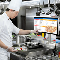 Sistema de Visualización para Cocina de 15, 21 y 24 Pulgadas (Opcional), Resistente al Agua y al Aceite IP65, 8+128GB, para Restaurantes
