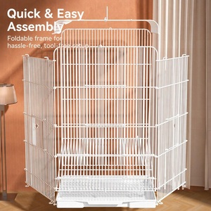 Cage à oiseaux en fer blanc de qualité supérieure, simple, pour perroquets et poules pondeuses, avec plateau en plastique, pour les acheteurs OEM mondiaux - Product Image 5