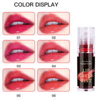 Acepte lápiz labial personalizado, tinte de labios, brillo de labios impermeable, tipo bola de tinte de labios rojo hidratante, mancha de labios
