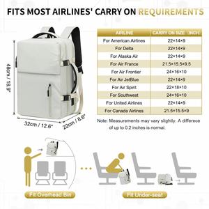 Ultra-Spacious Breathable Travel <b>Backpack</b> with Waterproof USB Lay-Flat Design for Effortless Organized Packing - Product Image 3