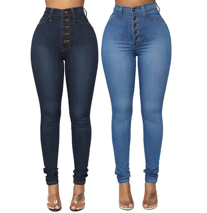 Vente en gros Jean slim skinny pour femme taille haute stretch pantalon crayon pour femme Jeans grande taille serré pour femme