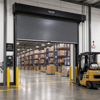 Système de volet roulant industriel robuste - Porte commerciale en aluminium résistant aux intempéries, cadre de sécurité ignifuge 3h, 65dBA