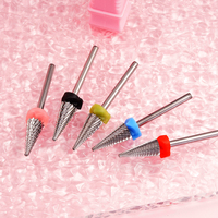 Fraise à ongles professionnelle en carbure de tungstène, forme en T, dents XF, petit barillet, effet Tornado, couleur or