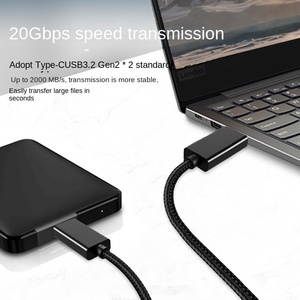 Ligne de données <span class=keywords><strong>USB</strong></span> 3.<span class=keywords><strong>2</strong></span> Gen <span class=keywords><strong>2</strong></span> Type-C haute vitesse avec charge rapide 100W 20Gbps écran tresse blindage veste en nylon pour téléphones mobiles - Product Image 2