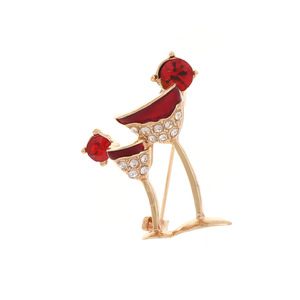 Broche de copa de vino estilo europeo americano, de aleación de zinc roja, accesorio de moda para mujer para fiestas - Product Image 5