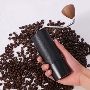 Al-Alloy Body 420 Stainless Steel Burr Homeuse Espresso <b>Mini</b> Small Hand Mill Portable Manual Coffee <b>Grinder</b> with Wood Handle - Product Image 4
