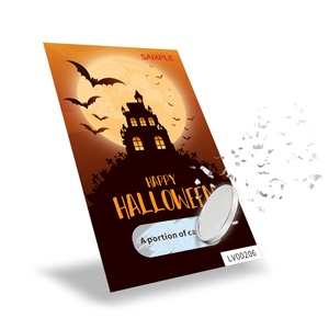 Carte à gratter personnalisée à prix avantageux pour Halloween, impression sérigraphique, jeu de tirage au sort gagnant pour promotions événementielles - Product Image 1