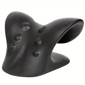 Oreiller de traction cervicale pour soulager la douleur au cou et aux épaules, appareil de relaxation musculaire et de soulagement de la douleur TMJ, noir - Product Image 1